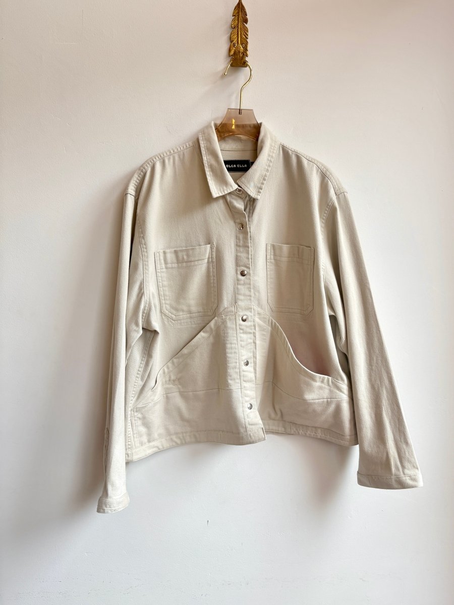 Multi - Pocket Cotton Twill Patchwork Shirtjacket (Reworked) - Made X Hudson