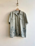 Lotus Vase Button Up in Soft Jade | Hand Painted (Reworked) - Made X Hudson
