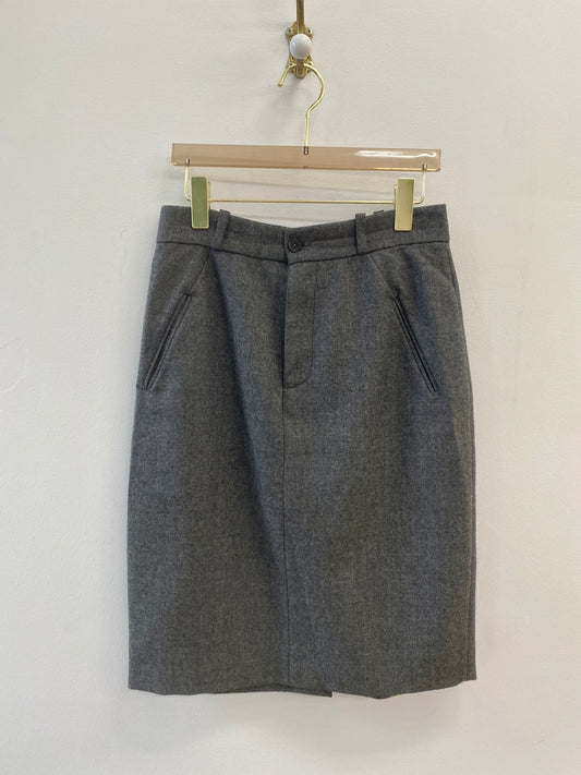 Balenciaga | Grey Wool Skirt w/ Belt Loops (Vintage)