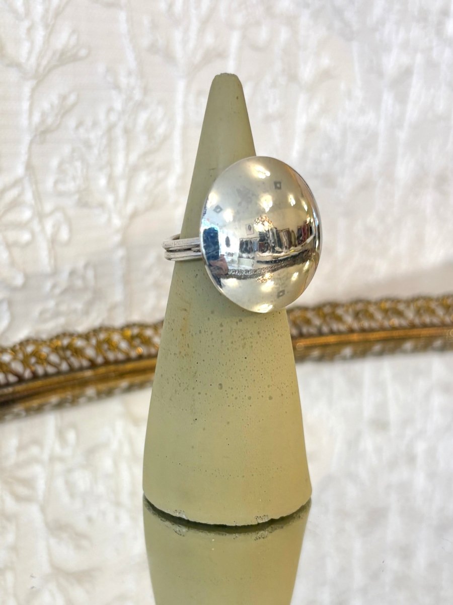 Button Mirrored Sterling Silver Ring - Made X Hudson
