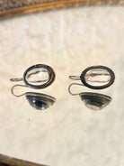 Kunzite and Silver with 14K Gold Rim Drop Earrings - Made X Hudson