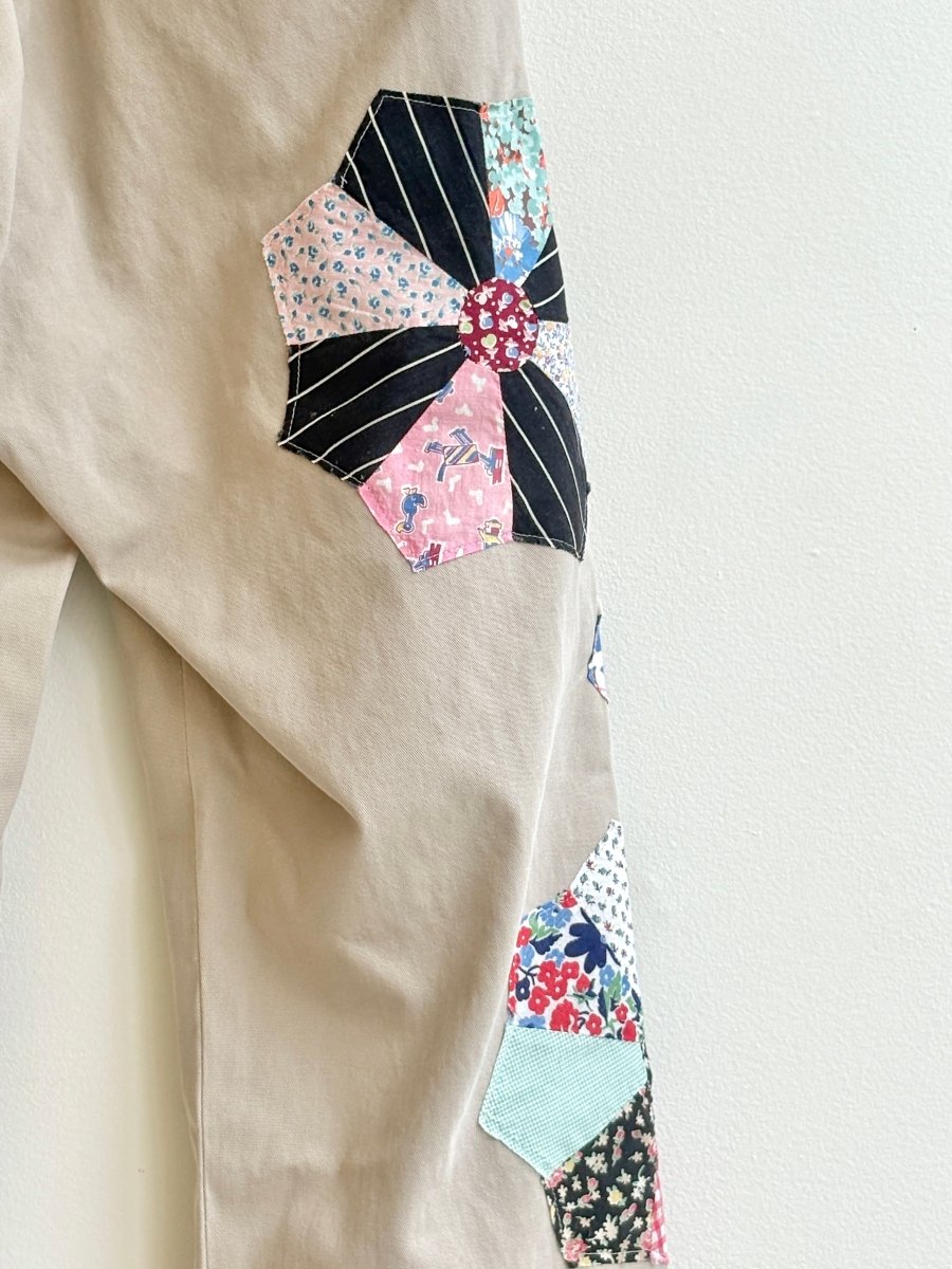 5 Pinwheel Quilted Block Patched Chino Pant (Reworked) - Made X Hudson