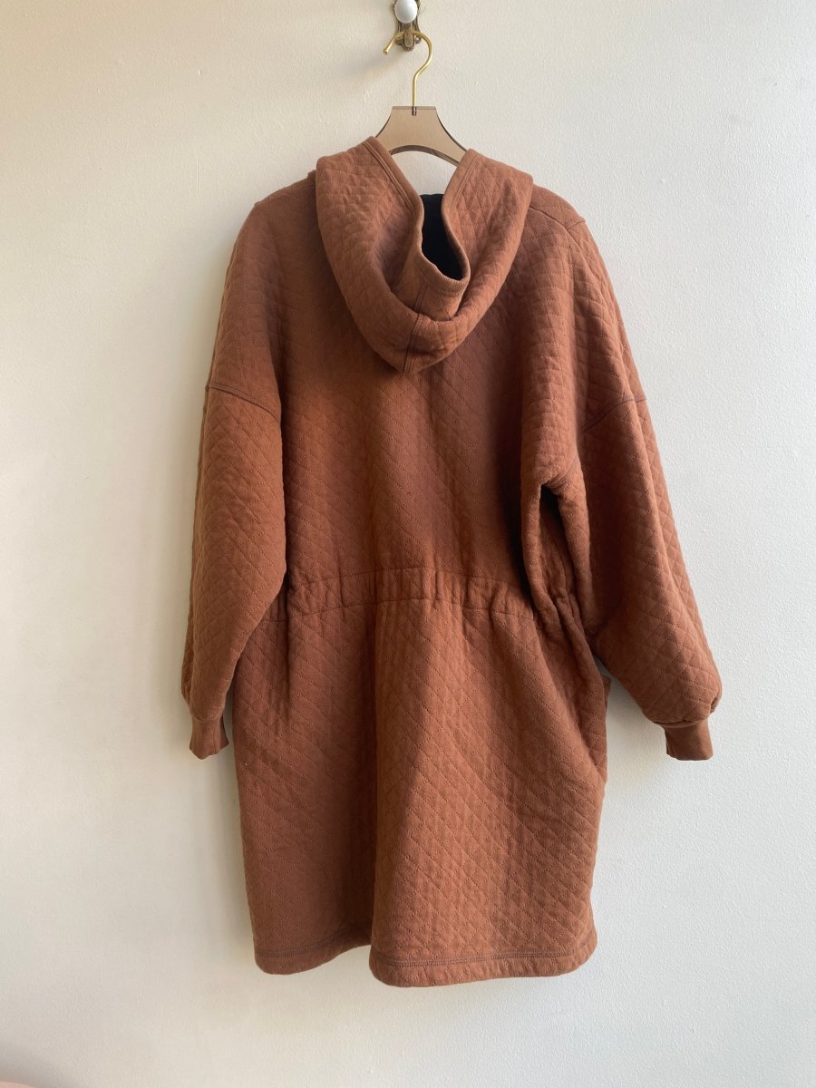 SONIA RYKIEL Paris | Burnt Orange Waist Cinch Button - Up Quilted Jacket (Vintage) - Made X Hudson