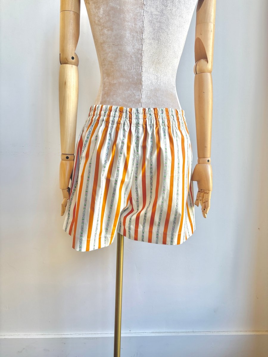 White, Orange & Purple Floral Town Shorts - Made X Hudson