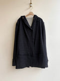 Charcoal | Wool Hooded Over Coat w/ Pockets - Made X Hudson