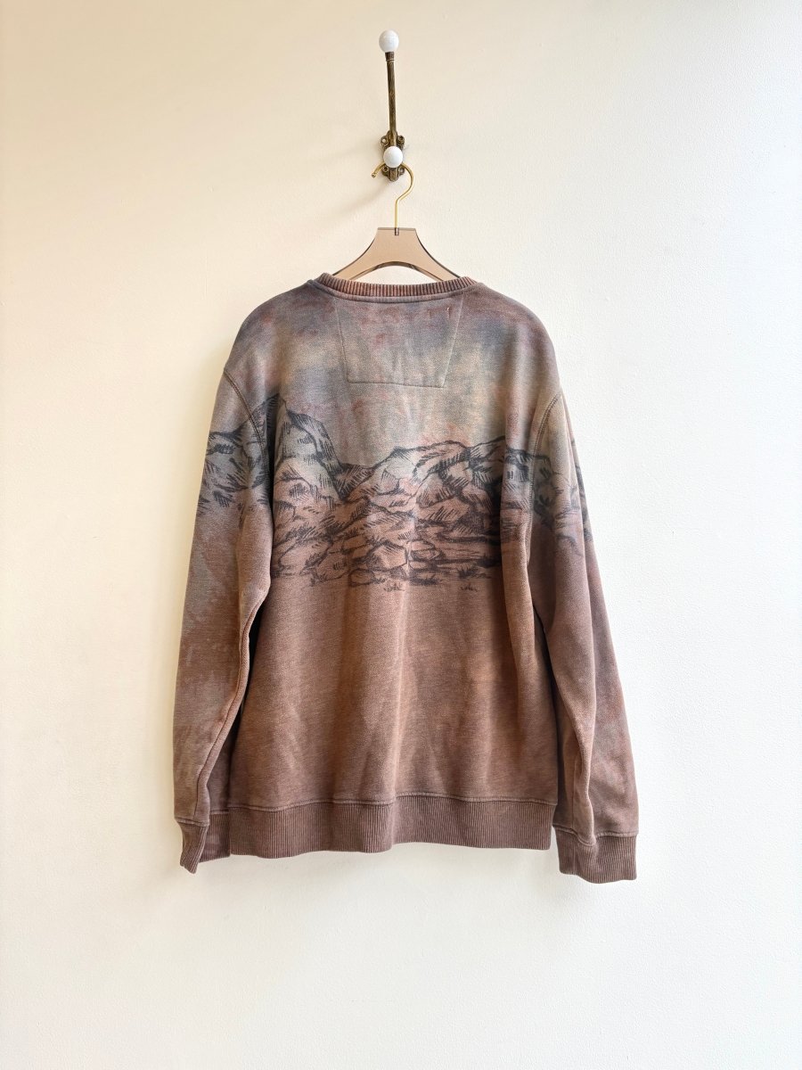 Mountain Wrap Crew Neck in Pewter | Hand Painted (Reworked) - Made X Hudson