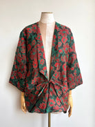 Black, Red and Green Brocade Floral Chore Jacket - Made X Hudson