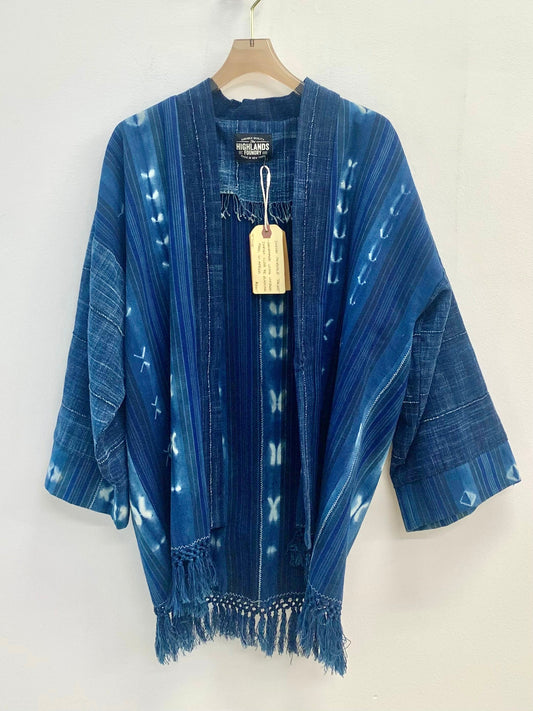 Indigo Shibori Jacket (Dark Indigo Strip)