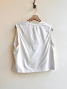“Jude” White Green/Orange Embroidered & Stamped Carrot Print Tank (Reworked) - Made X Hudson