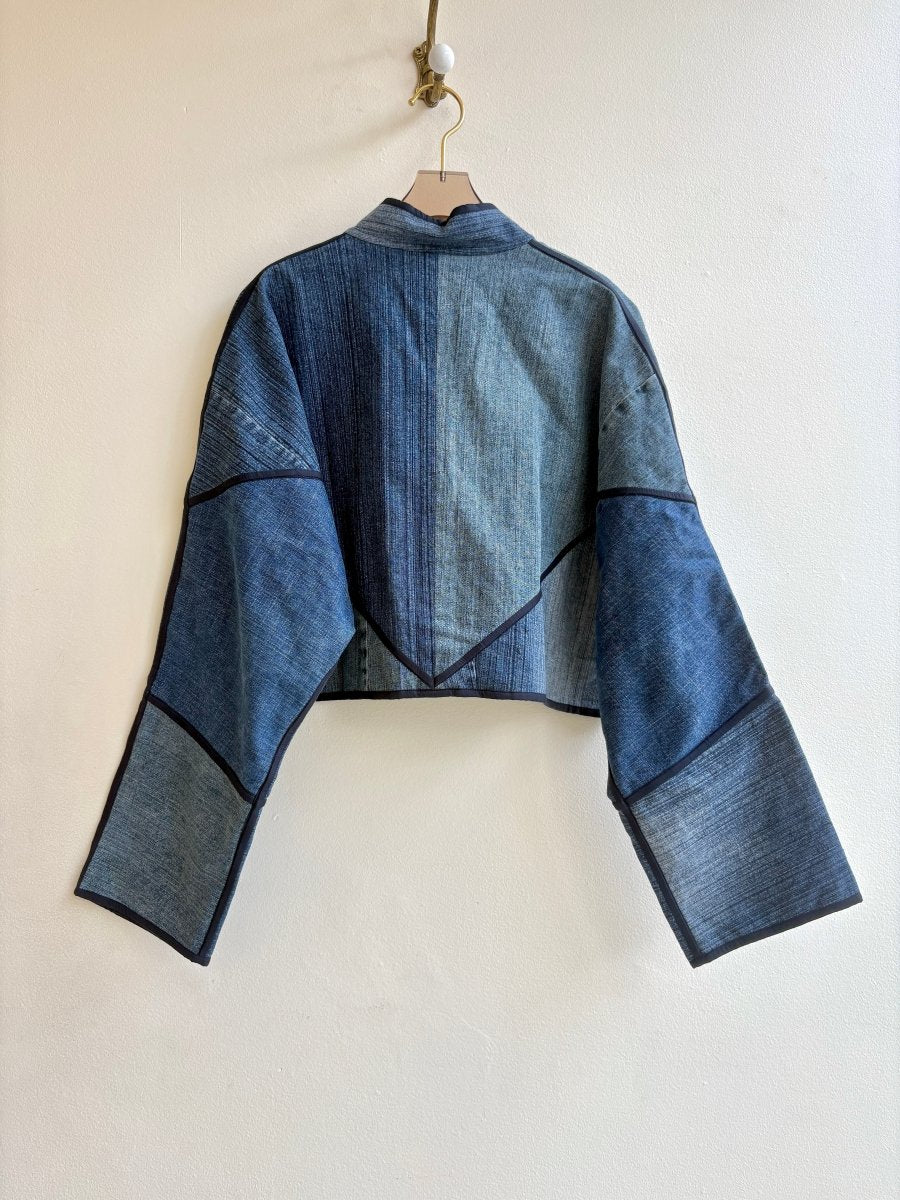 “Huron” Kaira Upcycled Denim Cropped Jacket - Made X Hudson
