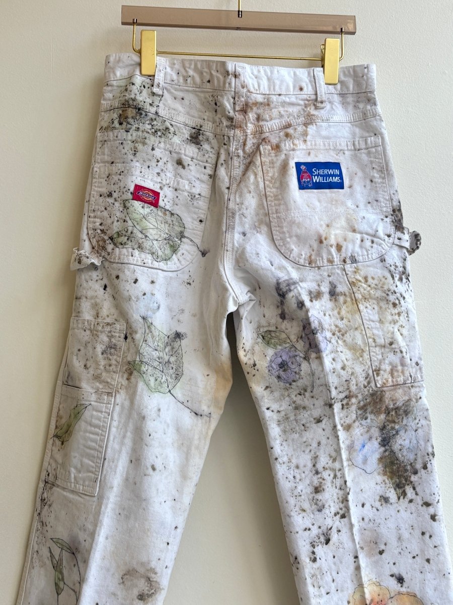 Orange, Lavender & Olive Eco Printed & Hand Drawn Pants (Reworked) - Made X Hudson