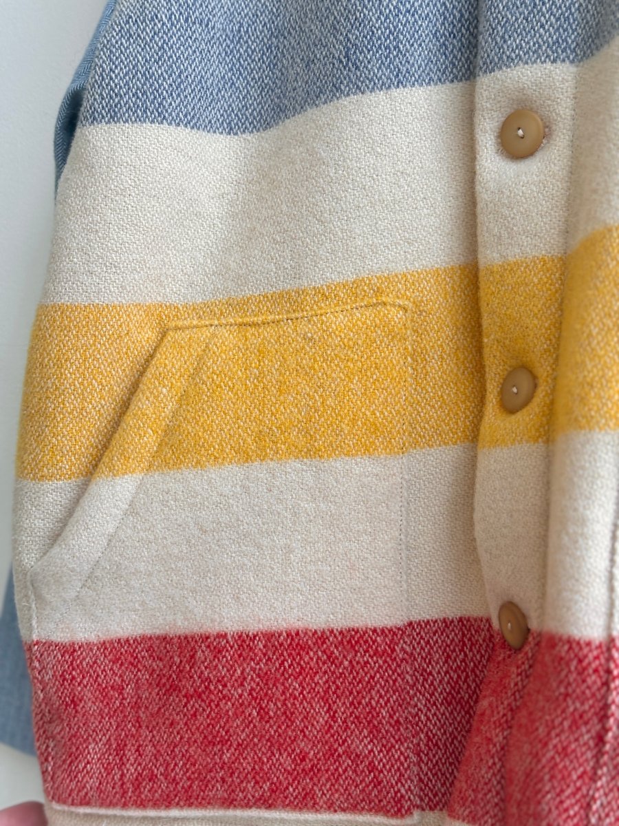 Denim w/ Red, Yellow, & Blue Stripes Heritage Utility Jacket - Made X Hudson