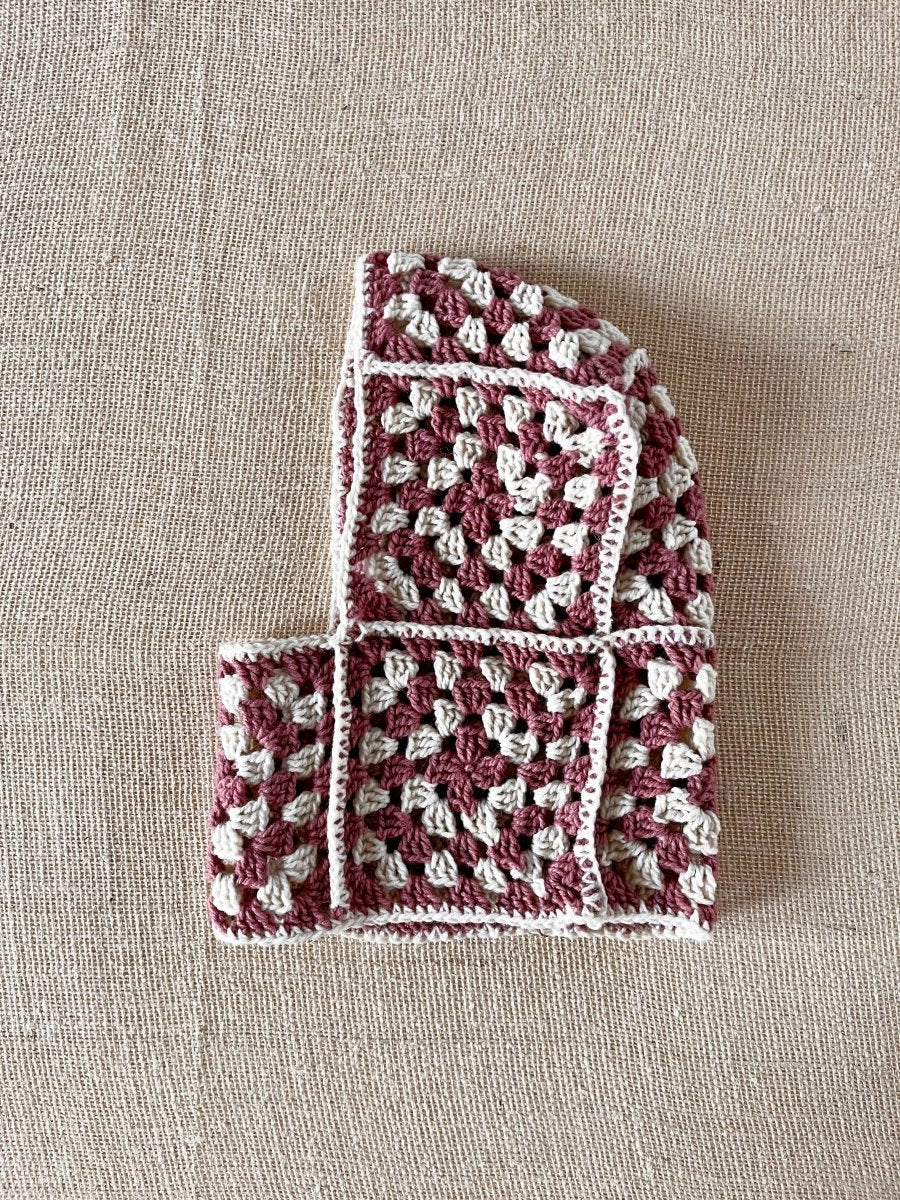 Blush + White Crocheted Wool Balaclava - Made X Hudson