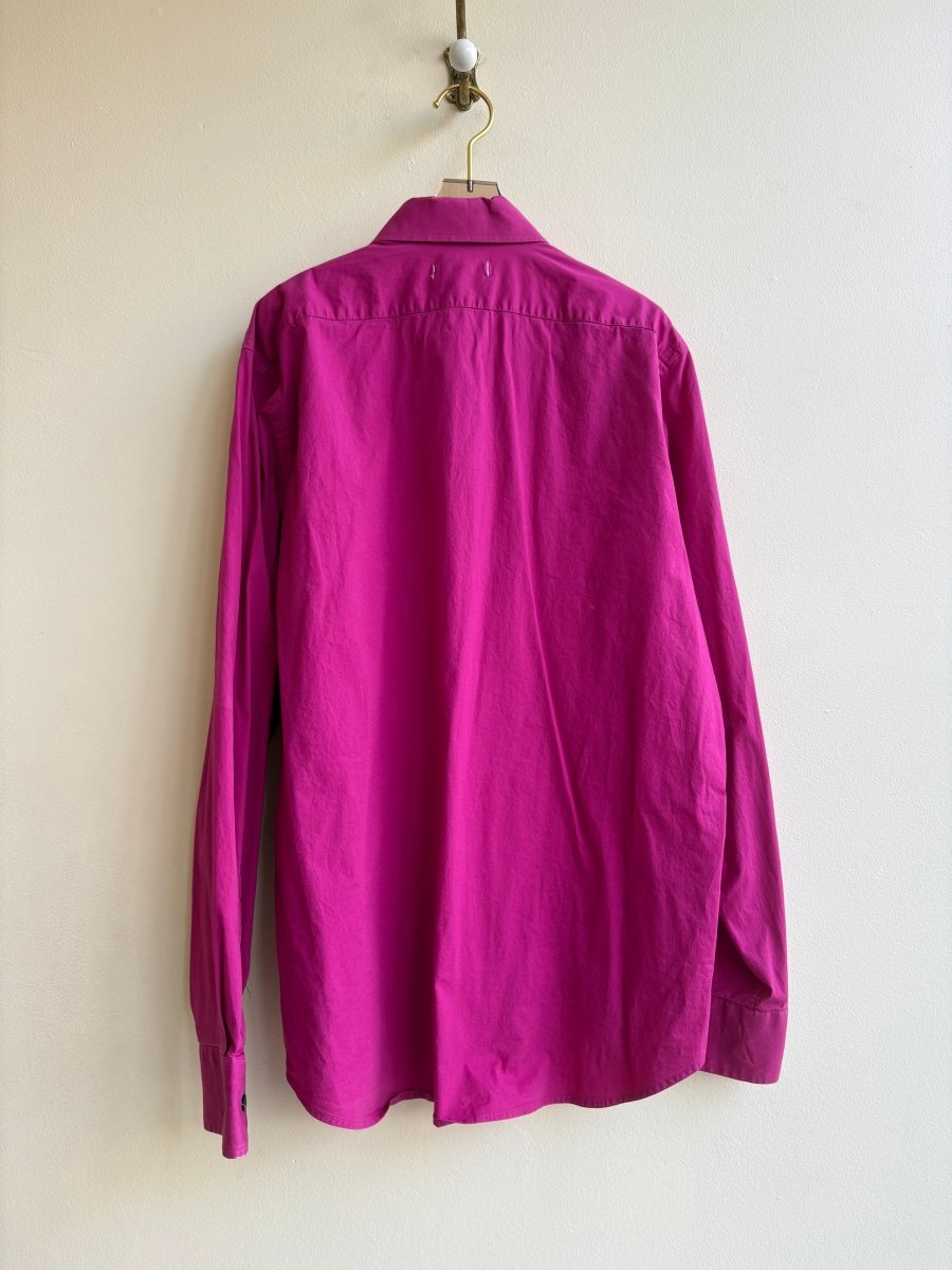 “Shena” Magenta with Silver Embroidered Spring Onion Shirt (Reworked) - Made X Hudson