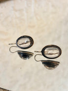 Kunzite and Silver with 14K Gold Rim Drop Earrings - Made X Hudson