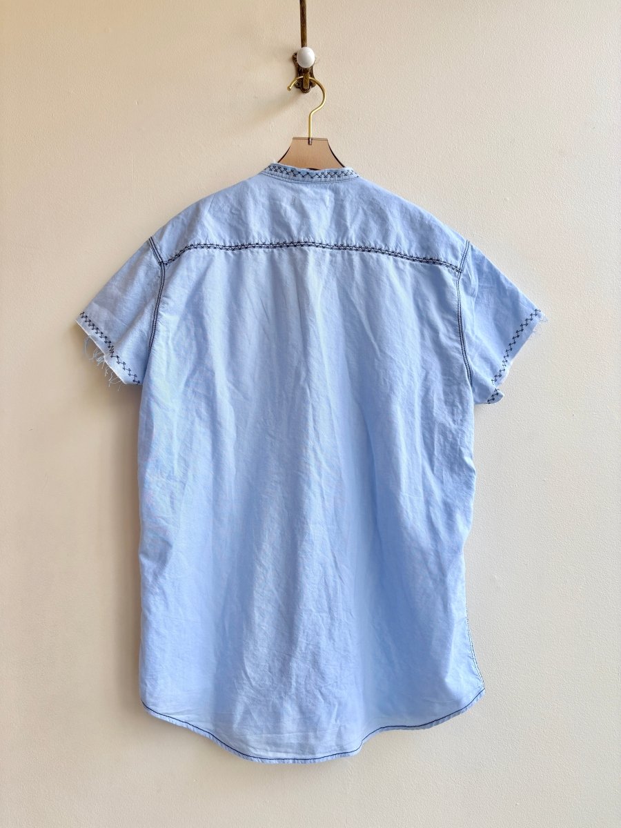 The Mountain Shirt in Pale Blue and Black Trim (Reworked) - Made X Hudson