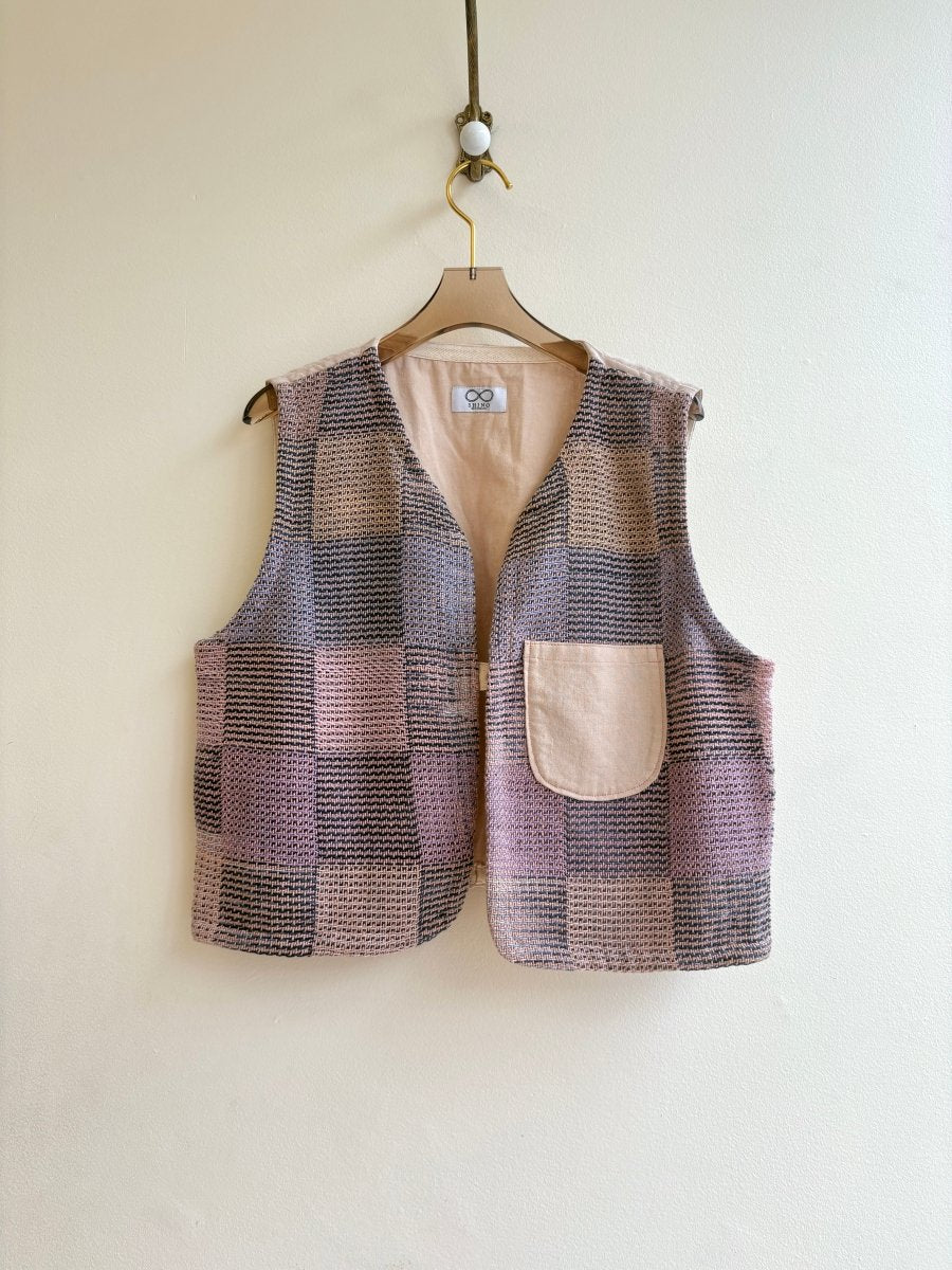 Dusty Pink Handwoven Double Quilt Vest - Made X Hudson