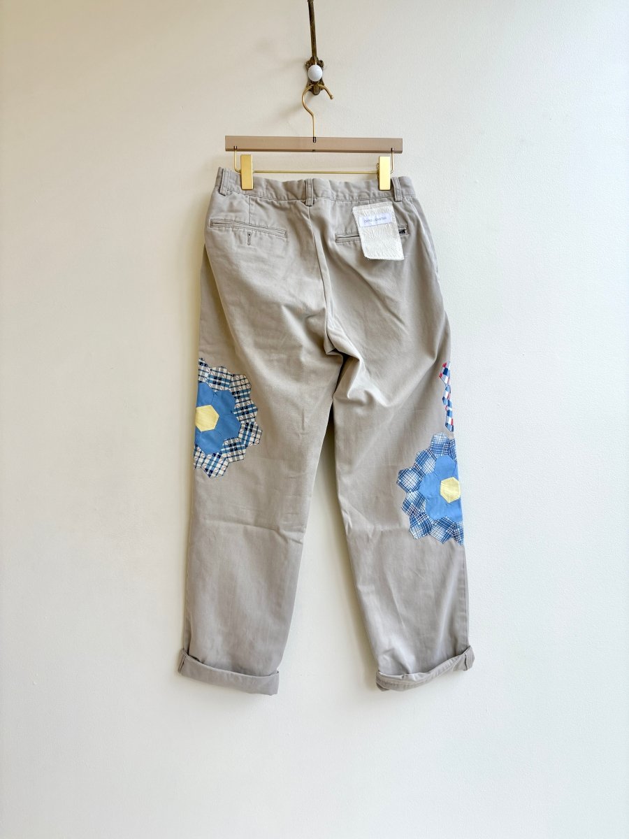 5 Grandma’s Garden Quilted Block Patched Chino Pant (Reworked) - Made X Hudson