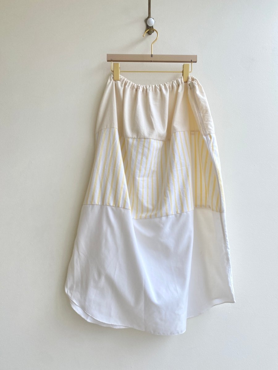 Yellow/Cream/White Des Three - Tiered Skirt (Reworked) - Made X Hudson