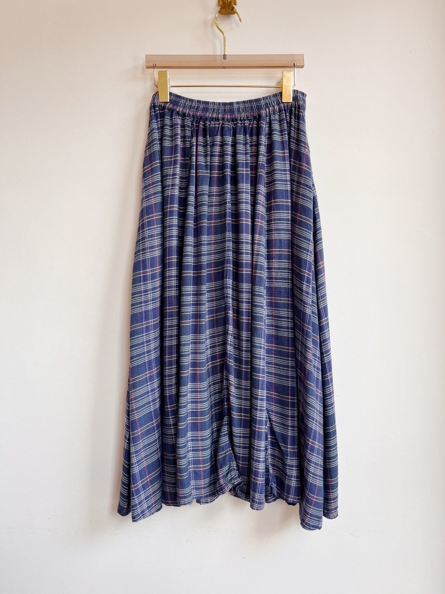 B. Moss | Blue Plaid Midi Skirt (Vintage) - Made X Hudson