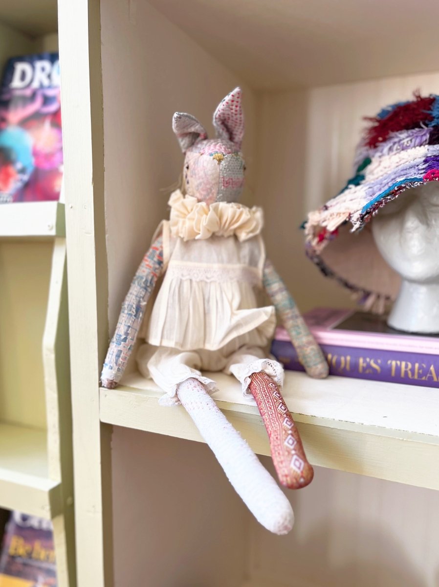 Kantha Ruffle Bunny Cotton Art Doll | Multiple Colors - Made X Hudson