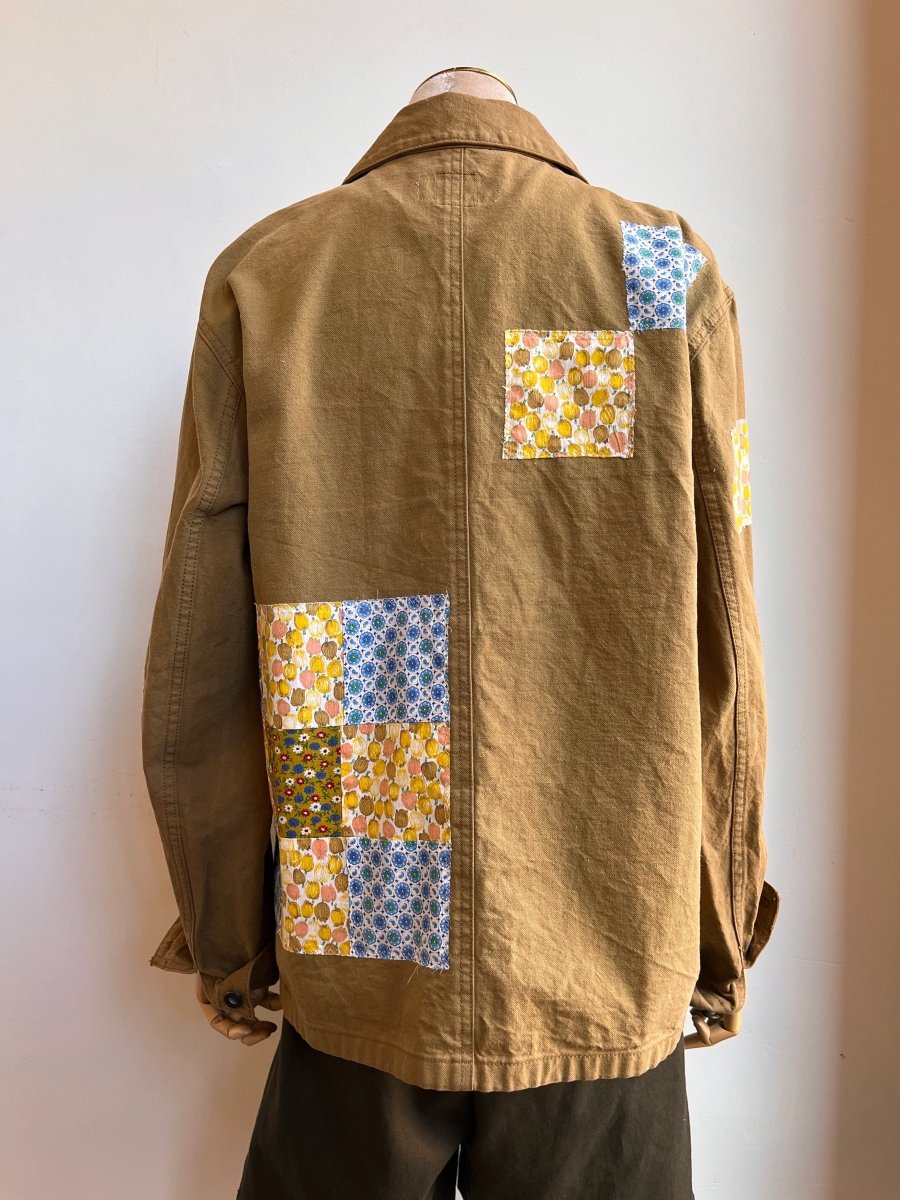 Brown Quilted Patchwork Chore Coat (Reworked) - Made X Hudson