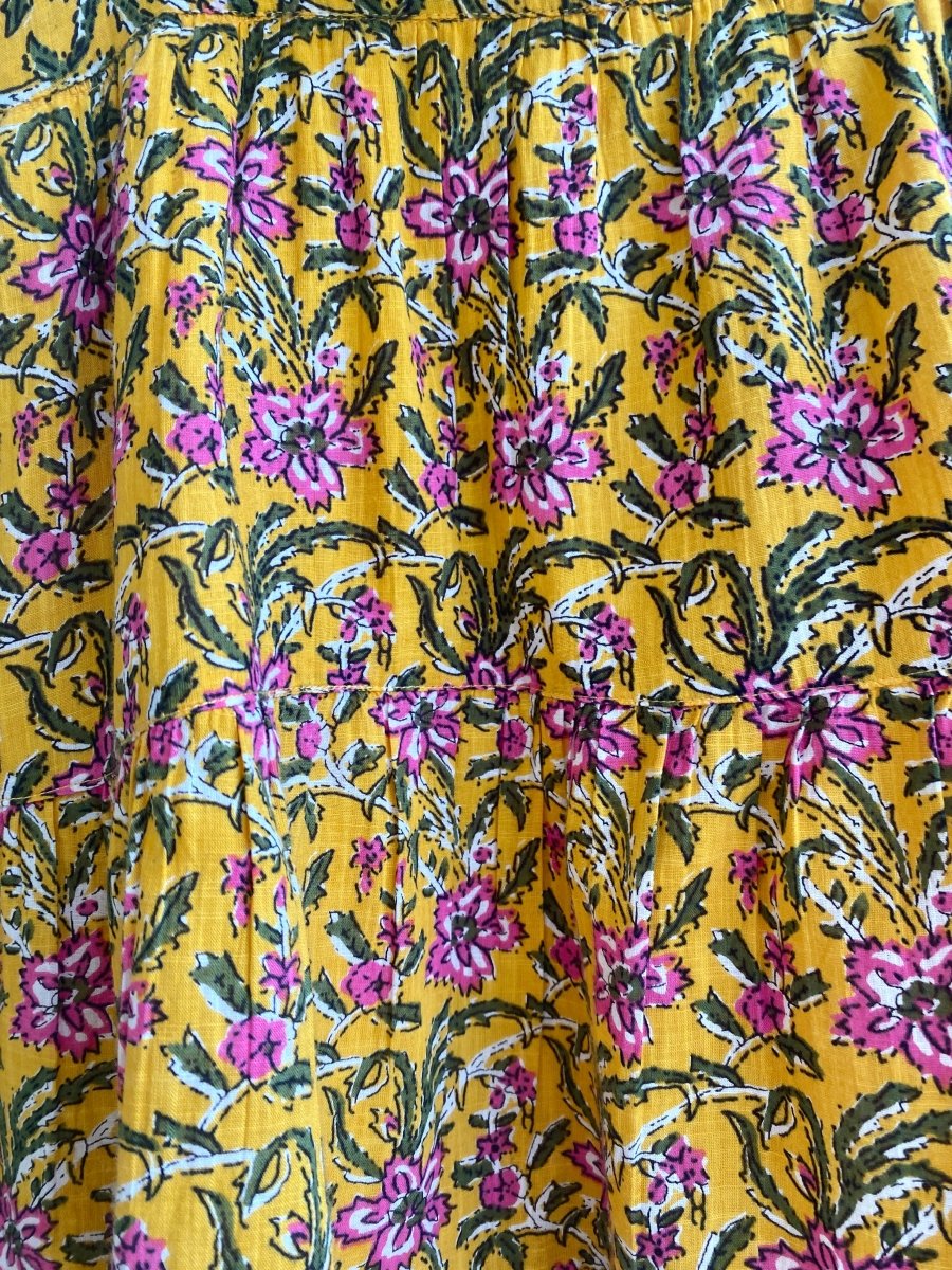 RAHI | Pink & Green Yellow Floral Dress (Vintage) - Made X Hudson