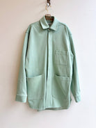 Utility Shirt Snap Up in Mint Mini Stripe w/ Patch Pockets - Made X Hudson