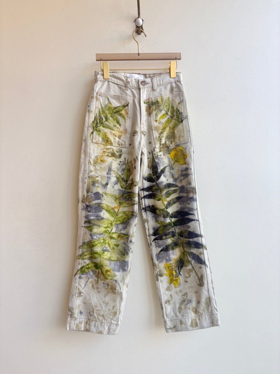 “Chaz” Eco Printed Floral Painter Pants | Hand Painted (Reworked) - Made X Hudson