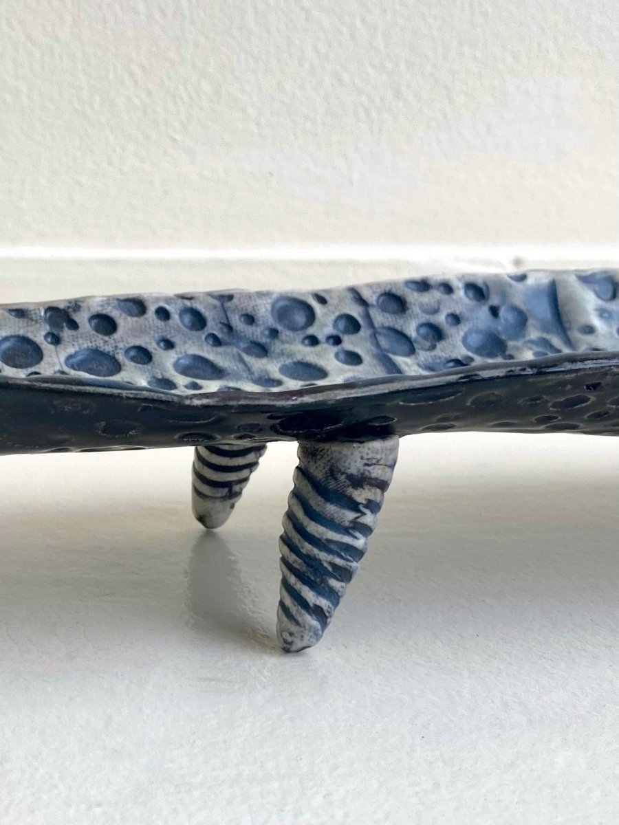 Hand Carved Spotted Tray w/ Ribbing - Made X Hudson