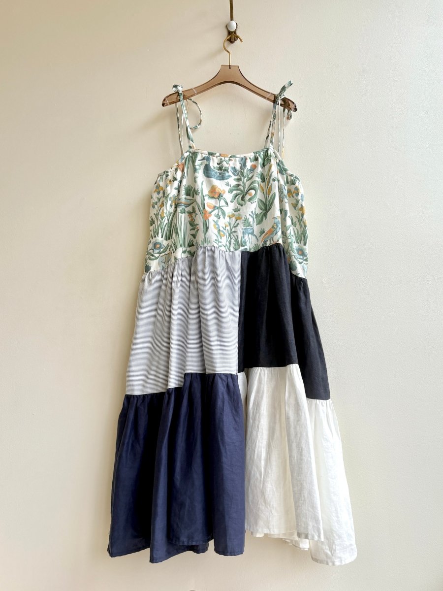 Adjustable Strap Patchwork Tiered Dress - Made X Hudson