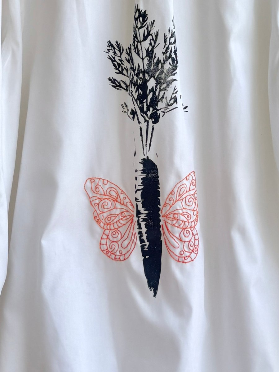 Carrot & Wings Embroidered Carrot Shirt (Reworked) - Made X Hudson