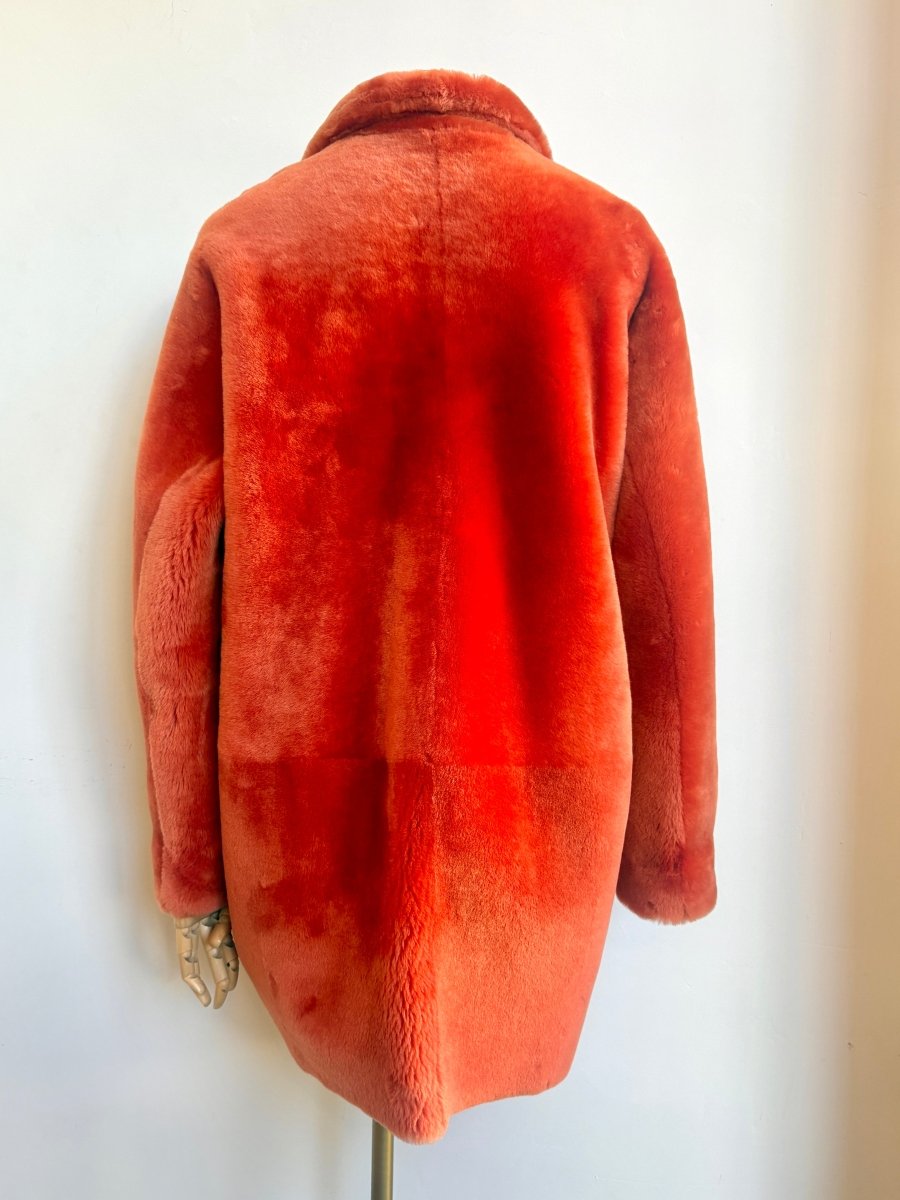 Closed | Spiced Orange Lambskin and Fur Reversible Coat (Vintage) - Made X Hudson
