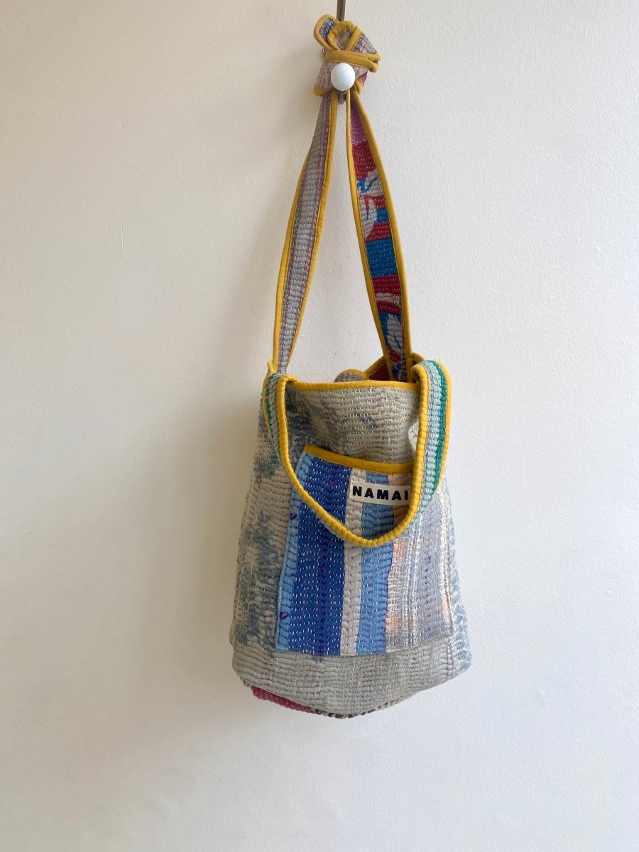 Reversible Xotin II Tote Bag in Colors Yellow, Red & Blue, Grey - Made X Hudson