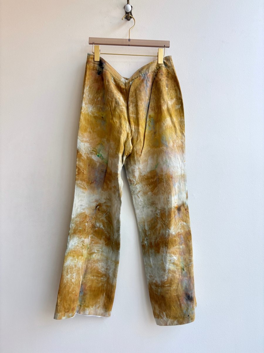 Bright Moss Silk and Linen Trousers (Reworked) - Made X Hudson