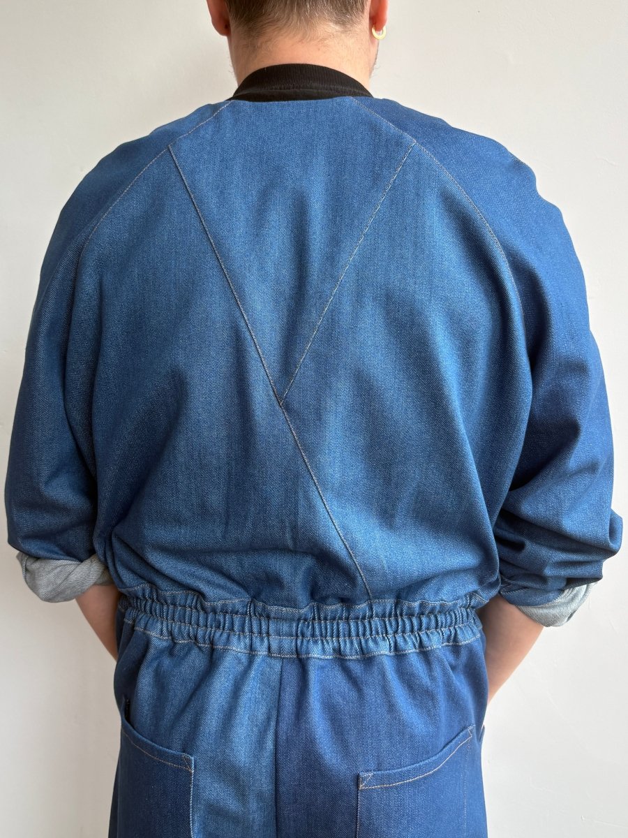 Denim and Gold Stitching Jumpsuit - Made X Hudson