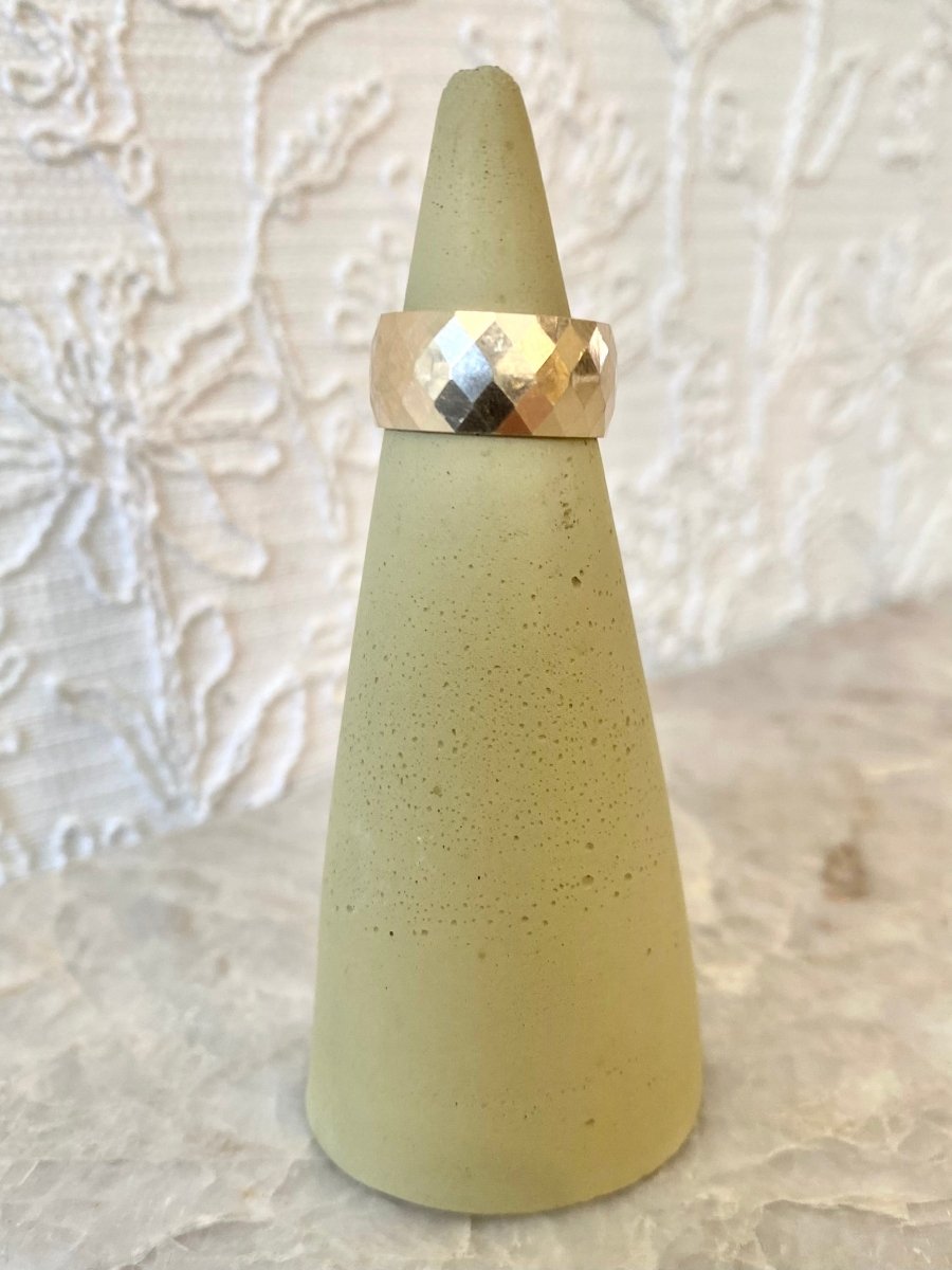 Gold Plated Sterling Silver Diamond Cut Pattern Ring - Made X Hudson