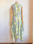 Zero - Waste Dress in Lavender and Citron Flower Sketch - Made X Hudson