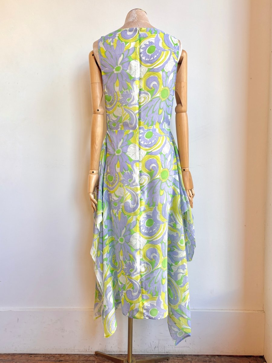 Zero - Waste Dress in Lavender and Citron Flower Sketch - Made X Hudson