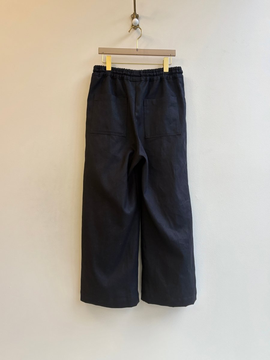 Black Hemp - Cotton Canvas Wide - Leg Pant - Made X Hudson