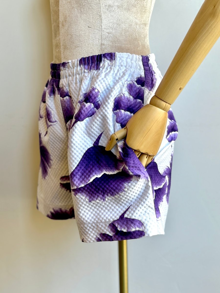 Purple Floral Town Shorts - Made X Hudson