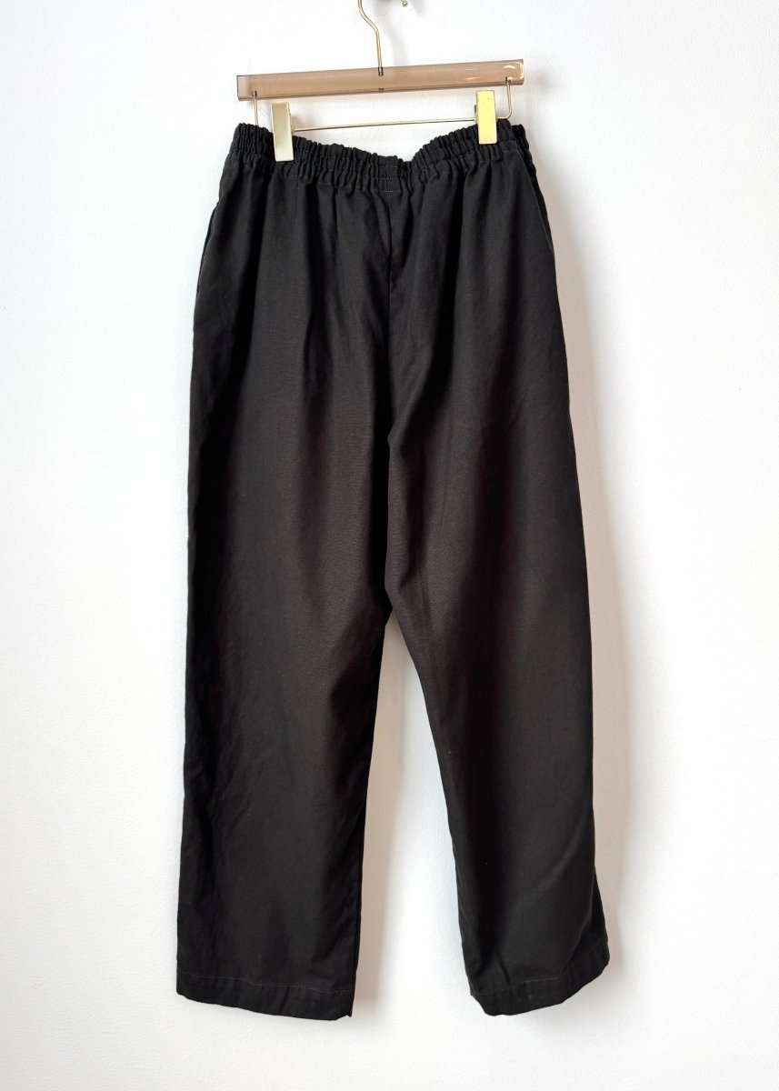Umber Hemp-Cotton Canvas Wide-Leg Pant - Made X Hudson
