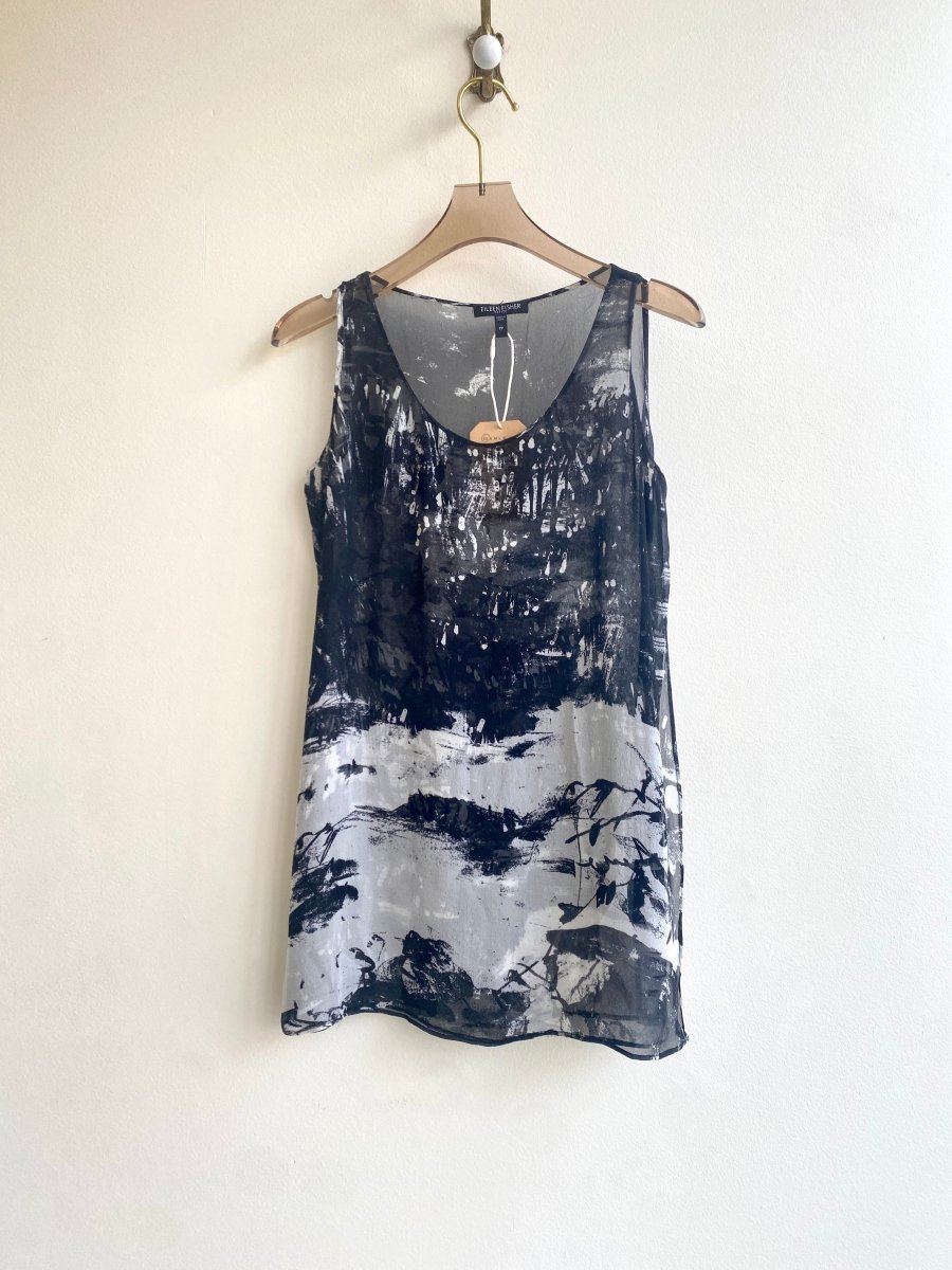 Eileen Fisher | Black & White Abstract Tank Top (Vintage) - Made X Hudson