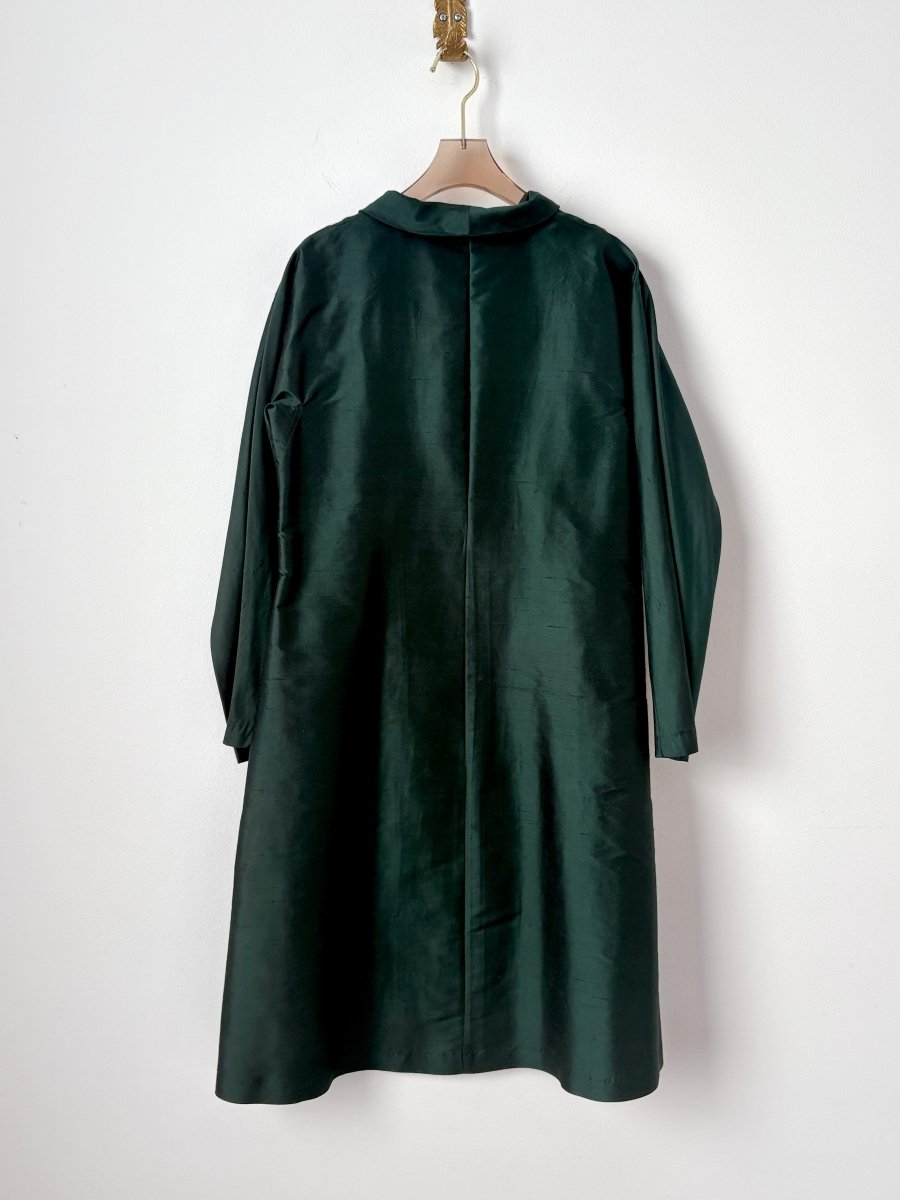 Ulrike Tunic in Emerald Silk Shantung - Made X Hudson