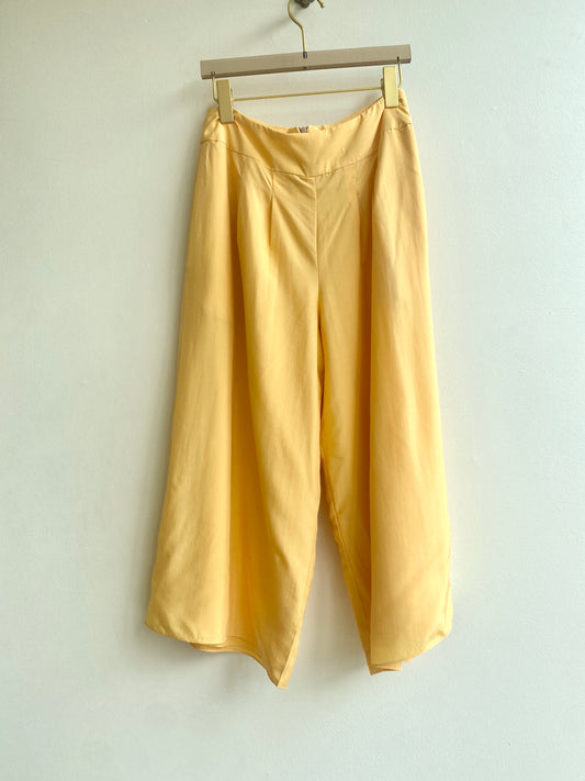 Silk Tangerine Culottes w/ Tucks