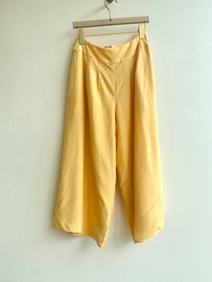 Silk Tangerine Culottes w/ Tucks - Made X Hudson