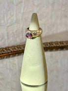 Button Ring Purple Turmaline Brass Ring - Made X Hudson
