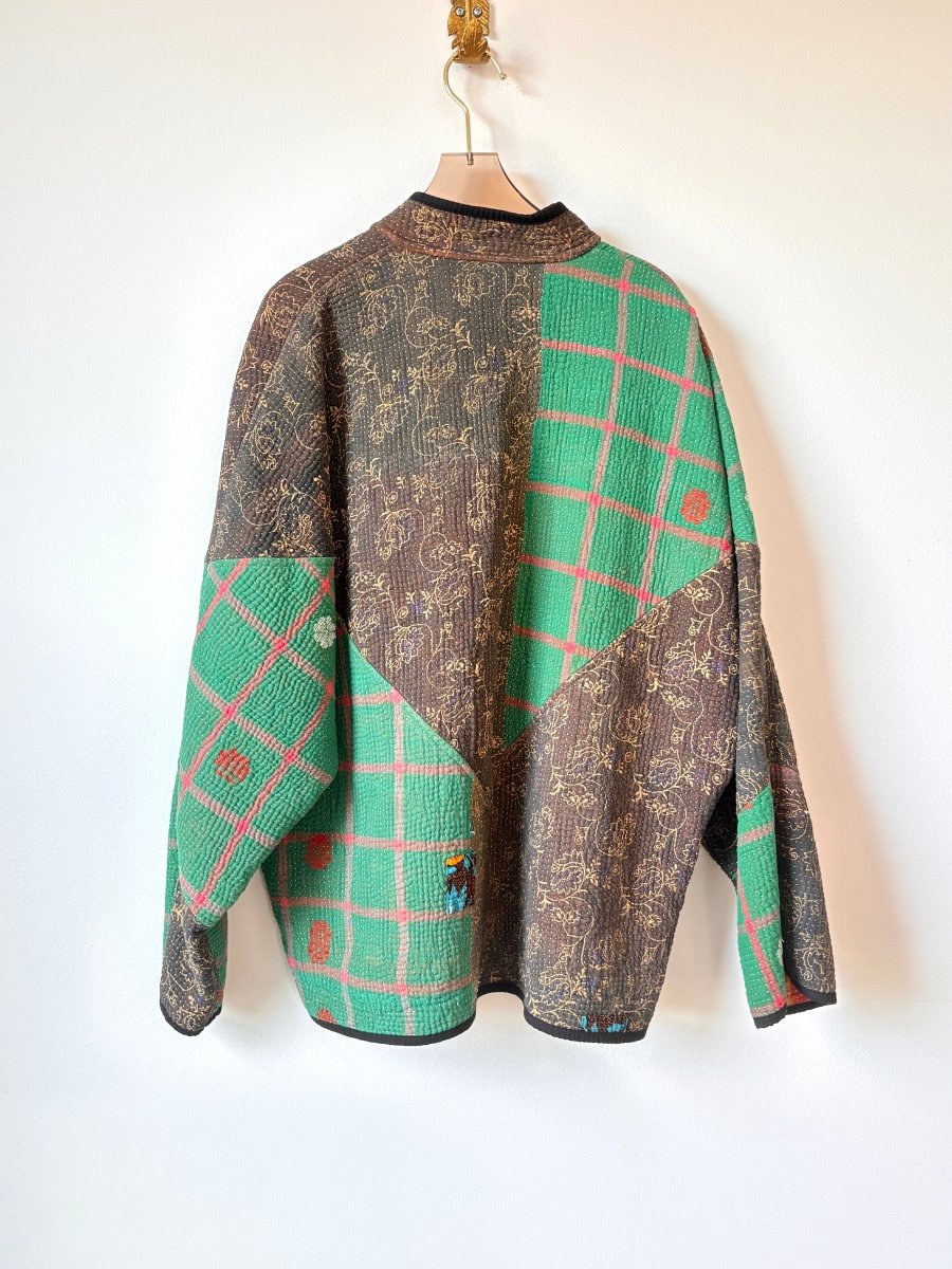 Reversible Ladhiya Quilted Jacket in Charcoal, Gold, Green, Red & Orange, Tan, Black, Gold - Made X Hudson