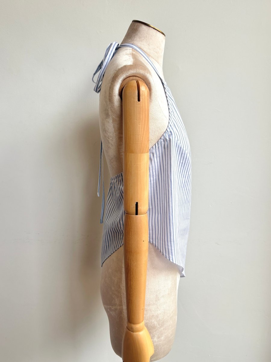 The Halter Tank | Blue & White Stripe (Reworked) - Made X Hudson