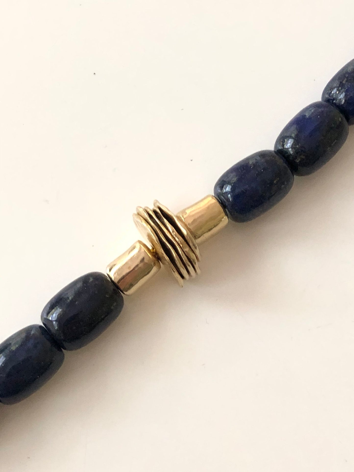 COLLANA - BLUE LAPIS LAZULI + BRASS BEADS